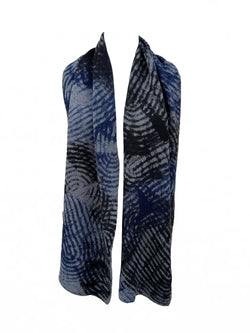 Merino trefill | scarf, grey•blue•black