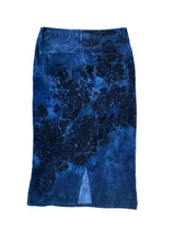 Recycled denim skirt, navy•black print