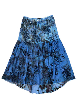 Recycled denim skirt, blue