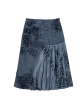Recycled denim skirt, black