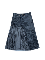 Recycled denim skirt, black