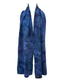 Merino trefill | scarf, blue with purple